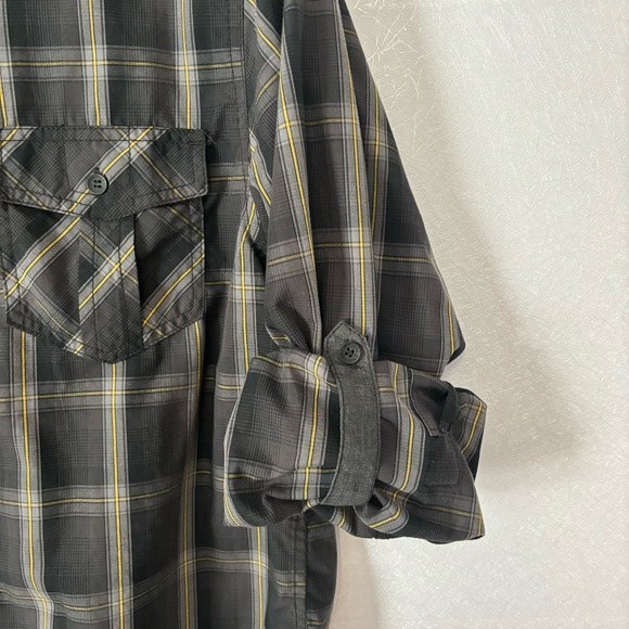 Machine Custom Co. Black/Yellow Plaid Long Sleeve Shirt Men's Medium - Picture 5 of 10